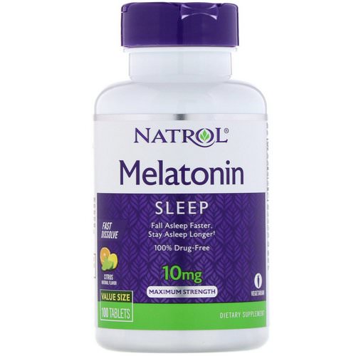 Natrol, Melatonin, Maximum Strength, Citrus Flavor, 10 mg, 100 Tablets فوائد