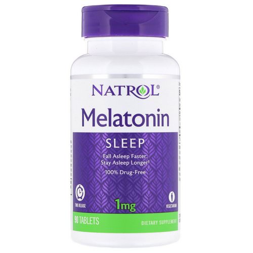 Natrol, Melatonin, Time Release, 1 mg, 90 Tablets فوائد