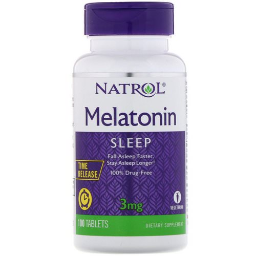 Natrol, Melatonin, Time Release, 3 mg, 100 Tablets فوائد