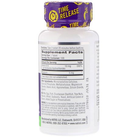 Natrol, Melatonin, Time Release, Extra Strength, 5 mg, 100 Tablets:الميلات,نين, الن,م