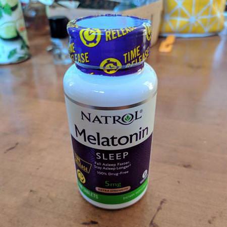 Natrol, Melatonin, Time Release, Extra Strength, 5 mg, 100 Tablets