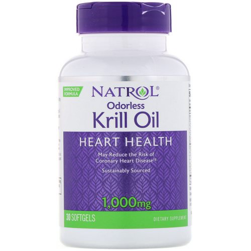 Natrol, Odorless Krill Oil, 1,000 mg, 30 Softgels فوائد