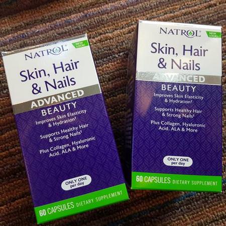 Natrol, Skin, Hair & Nails, Advanced Beauty, 60 Capsules: الأظافر, الجلد