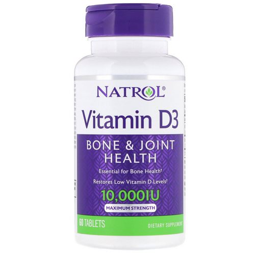 Natrol, Vitamin D3, Maximum Strength, 10,000 IU, 60 Tablets فوائد