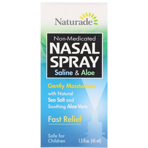 Naturade, Nasal Spray, Saline & Aloe, 1.5 fl oz (45 ml) فوائد