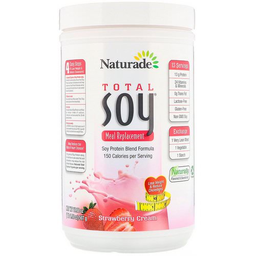 Naturade, Total Soy, Meal Replacement, Strawberry Cream, 1.1 lbs (507 g) فوائد