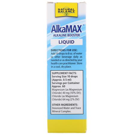 Natural Balance, AlkaMax, Alkaline Booster Liquid, Unflavored, 1 fl oz (30 ml):تتبع المعادن