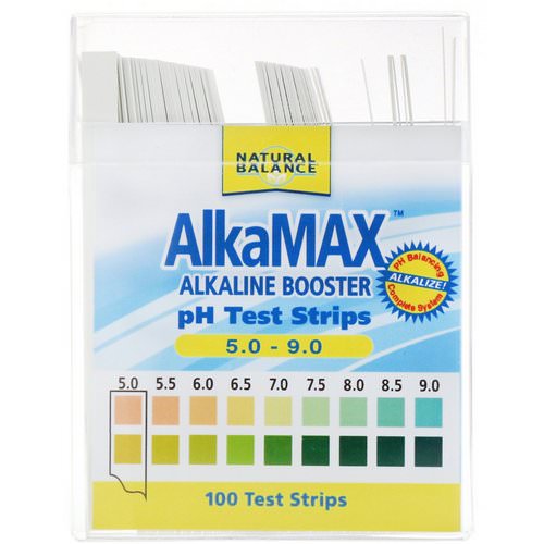 Natural Balance, AlkaMax, Alkaline Booster pH Test Strips, 100 Test Strips فوائد