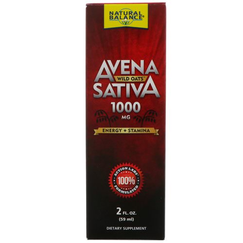 Natural Balance, Avena Sativa, Wild Oats, 1000 mg, 2 fl oz (59 ml) فوائد