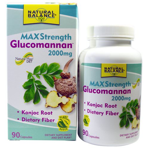 Natural Balance, Glucomannan, Maximum Strength, 2000 mg, 90 Capsules فوائد