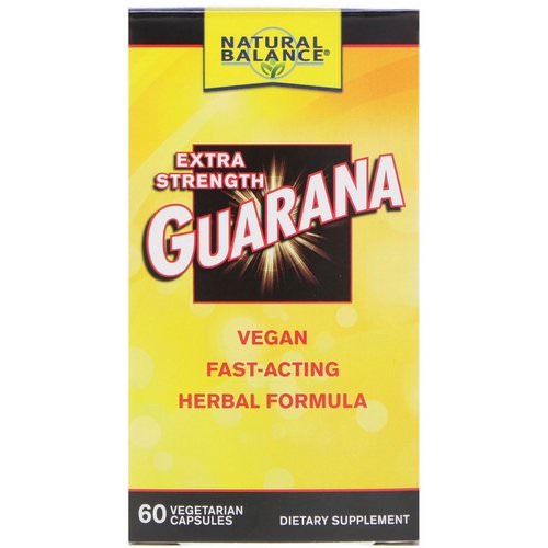 Natural Balance, Guarana, Extra Strength, 60 Vegetarian Capsules فوائد