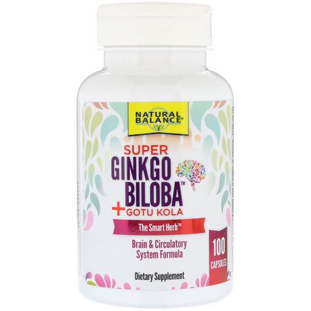 Natural Balance Herbal Formulas Ginkgo Biloba - الجنكة بيل,با, العشبية, المعالجة المثلية, الأعشاب