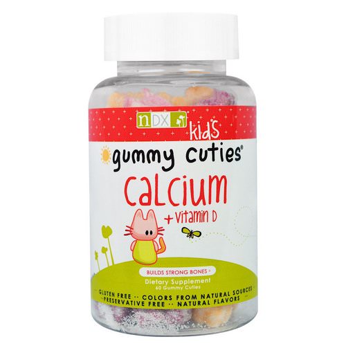 Natural Dynamix (NDX), Kids Gummy Cuties, Calcium + Vitamin D, 60 Gummy Cuties فوائد