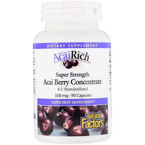 Natural Factors, AcaiRich, Acai Berry Concentrate, 500 mg, 90 Capsules فوائد
