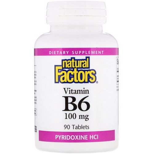 Natural Factors, Vitamin B6, Pyridoxine HCl, 100 mg, 90 Tablets فوائد