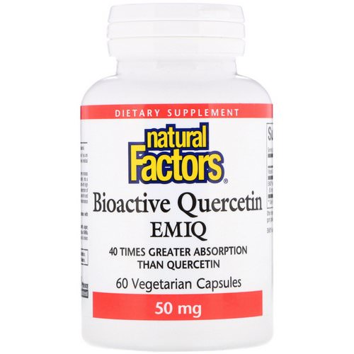 Natural Factors, Biaoctive Quercetin EMIQ, 50 mg, 60 Vegetarian Capsule فوائد