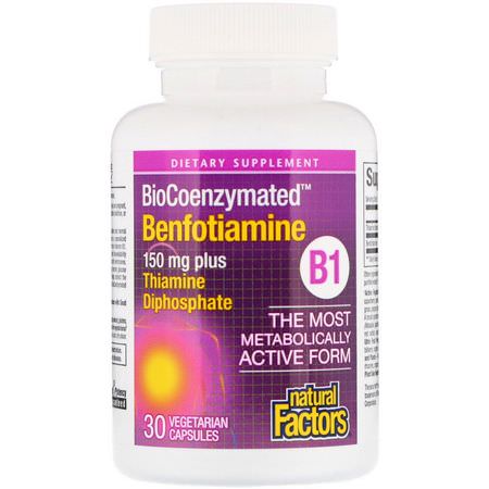 Natural Factors Benfotiamine Vitamin B - فيتامين ب, الفيتامينات, بنف,تيامين, مضادات الأكسدة