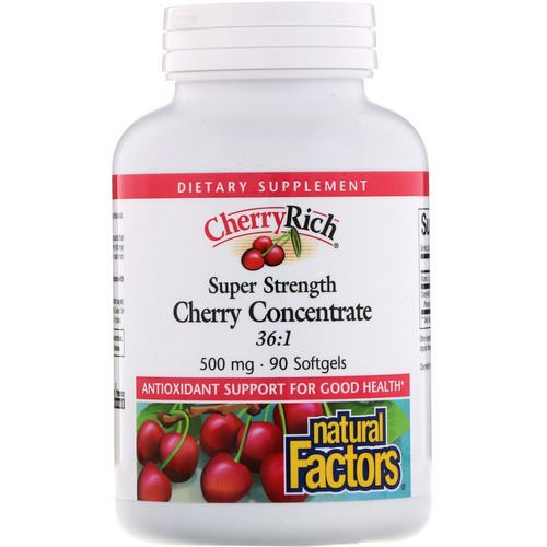 Natural Factors, CherryRich, Super Strength Cherry Concentrate, 500 mg, 90 Softgels فوائد