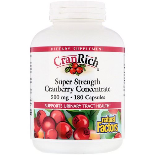 Natural Factors, CranRich, Super Strength, Cranberry Concentrate, 500 mg, 180 Capsules فوائد