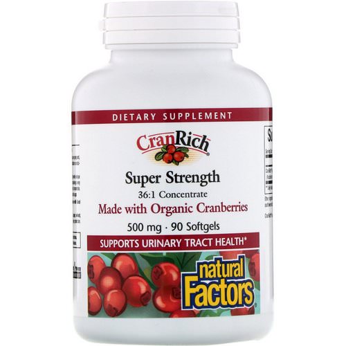 Natural Factors, CranRich, Super Strength, Cranberry Concentrate, 500 mg, 90 Softgels فوائد