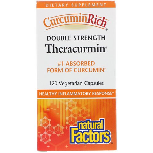 Natural Factors, CurcuminRich, Double Strength Theracurmin, 120 Vegetarian Capsules فوائد