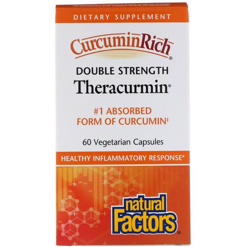 Natural Factors, CurcuminRich, Double Strength Theracurmin, 60 Vegetarian Capsules فوائد