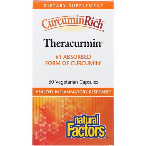 Natural Factors, CurcuminRich, Theracurmin, 60 Vegetarian Capsules فوائد