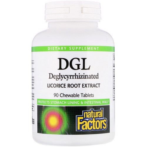 Natural Factors, DGL, Deglycyrrhizinated Licorice Root Extract, 90 Chewable Tablets فوائد