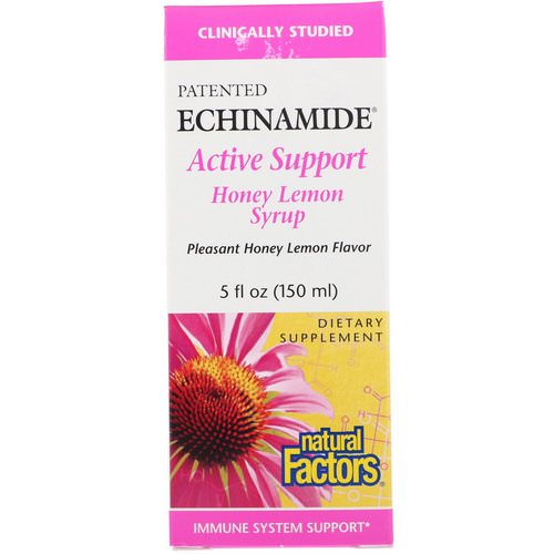 Natural Factors, Echinamide Active Support, Honey Lemon Syrup, 5 fl oz (150 ml) فوائد