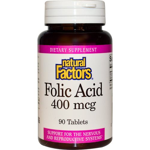 Natural Factors, Folic Acid, 400 mcg, 90 Tablets فوائد