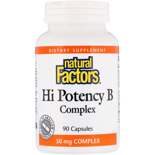 Natural Factors, Hi Potency B Complex, 90 Capsules فوائد