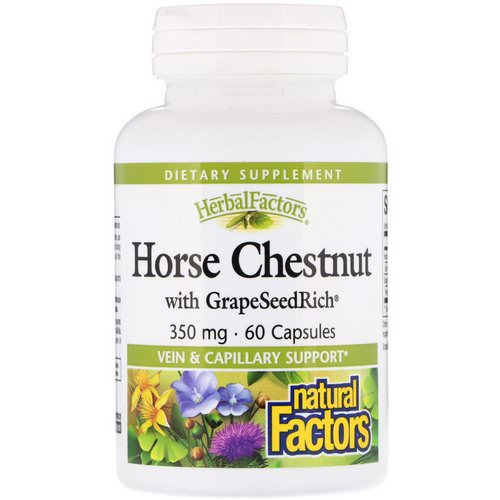 Natural Factors, Horse Chestnut with Grape Seed, 350 mg, 60 Capsules فوائد