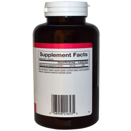 Natural Factors, Magnesium Citrate, 150 mg, 180 Capsules:المغنيسي,م ,المعادن