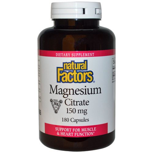 Natural Factors, Magnesium Citrate, 150 mg, 180 Capsules فوائد