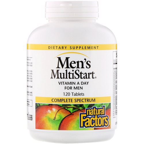 Natural Factors, Men's MultiStart, VitaMin A Day for Men, 120 Tablets فوائد