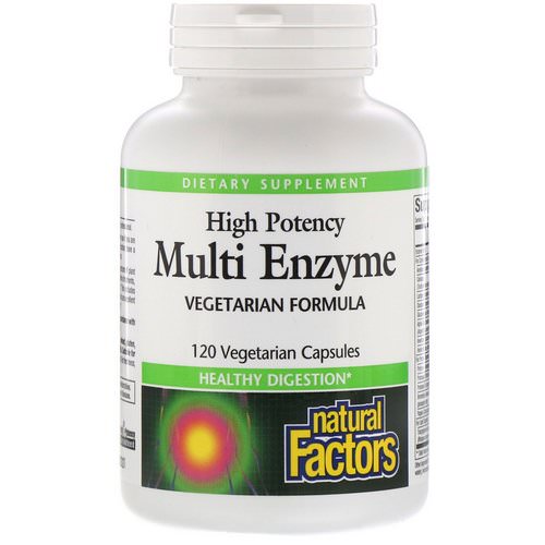 Natural Factors, Multi Enzyme, High Potency, Vegetarian Formula, 120 Vegetarian Capsules فوائد