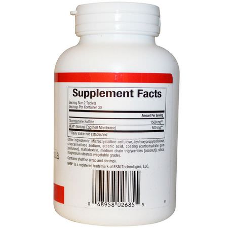 Natural Factors, NEM Knee & Joint Formula with Glucosamine, 60 Tablets:الجل,ك,زامين ش,ندر,يتن, المفصل
