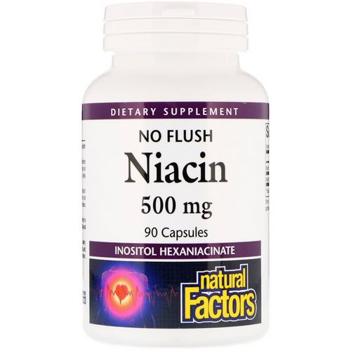 Natural Factors, No Flush Niacin, 500 mg, 90 Capsules فوائد