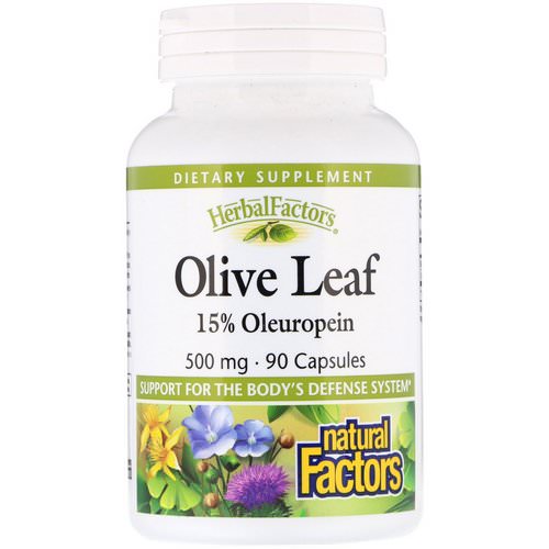 Natural Factors, Olive Leaf, 500 mg, 90 Capsules فوائد