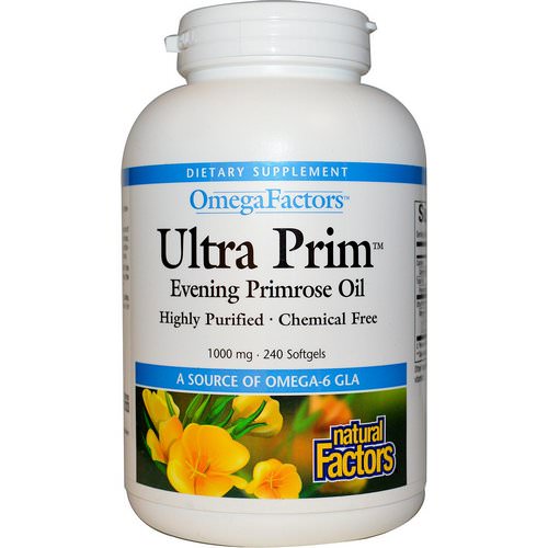 Natural Factors, OmegaFactors, Ultra Prim, Evening Primrose Oil, 1000 mg, 240 Softgels فوائد