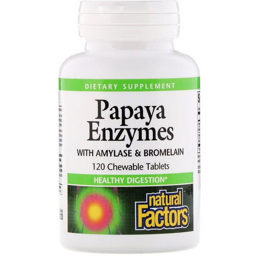 Natural Factors, Papaya Enzymes with Amylase & Bromelain, 120 Chewable Tablets فوائد