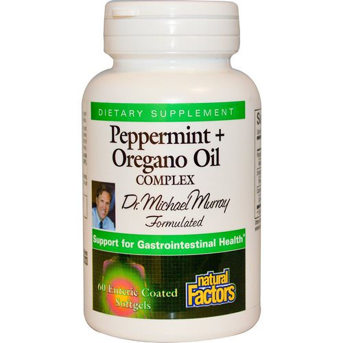 Natural Factors, Peppermint + Oregano Oil Complex, 60 Enteric Coated Softgels فوائد