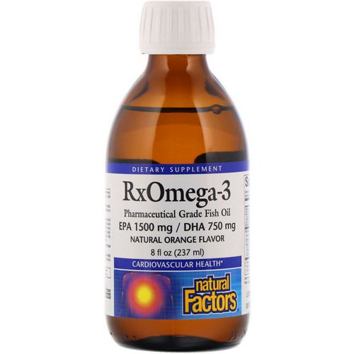 Natural Factors, Rx Omega-3, Natural Orange Flavor, 8 fl oz (237 ml) فوائد