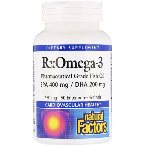 Natural Factors, RxOmega-3, 630 mg, 60 Enteripure Softgels فوائد