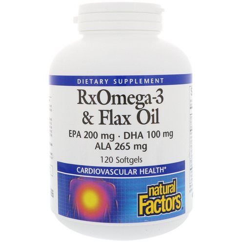Natural Factors, RxOmega-3 & Flax Oil, 120 Softgels فوائد