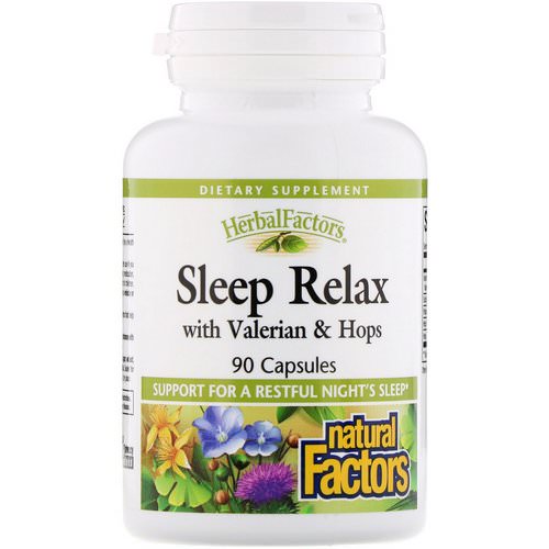 Natural Factors, Sleep Relax with Valerian & Hops, 90 Capsules فوائد