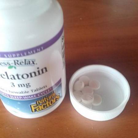 Natural Factors, Stress-Relax, Melatonin, 3 mg, 90 Chewable Tablets