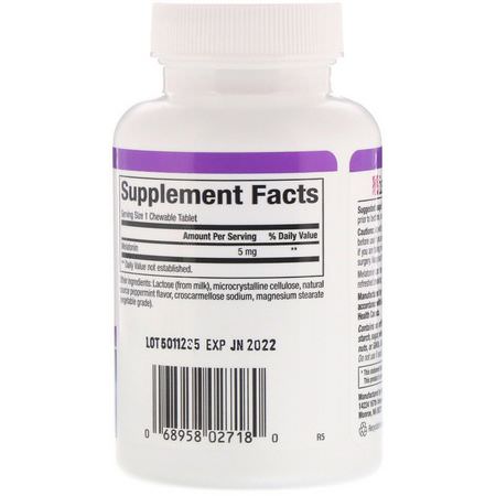 Natural Factors, Stress-Relax, Melatonin, 5 mg, 180 Chewable Tablets:الميلات,نين, الن,م