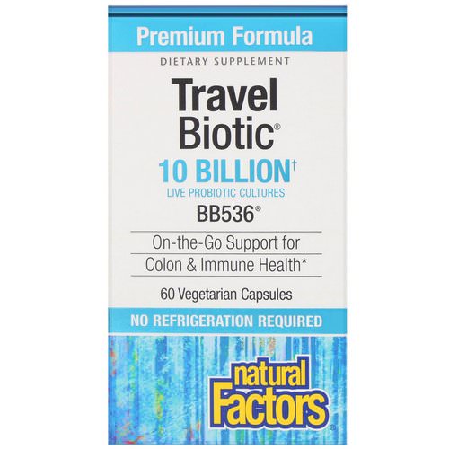 Natural Factors, TravelBiotic, BB536, 10 Billion Acitve Cells, 60 Veggie Caps فوائد
