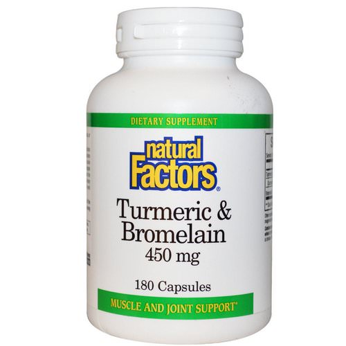 Natural Factors, Turmeric & Bromelain, 450 mg, 180 Capsules فوائد
